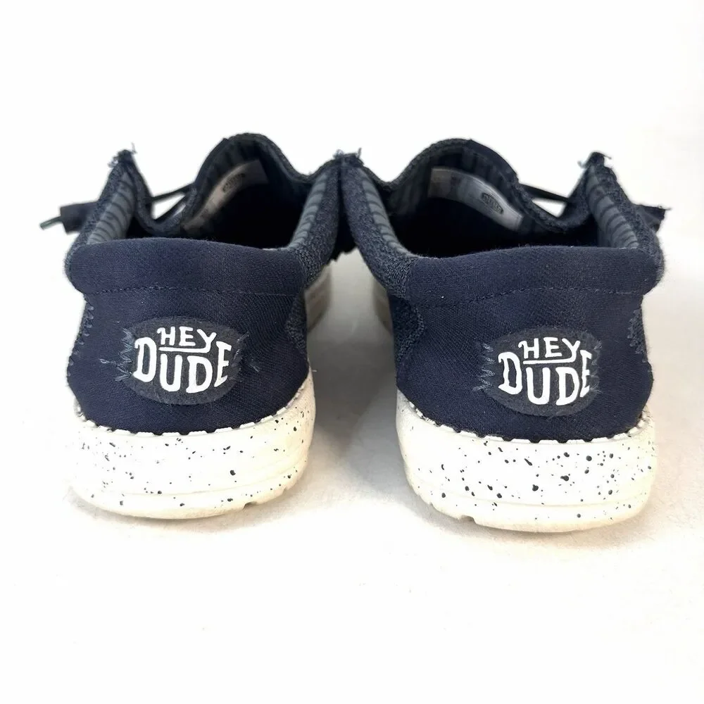 Hey Dude Wally Stretch Sox Navy Men's slip on shoes Sz 8 41898-410